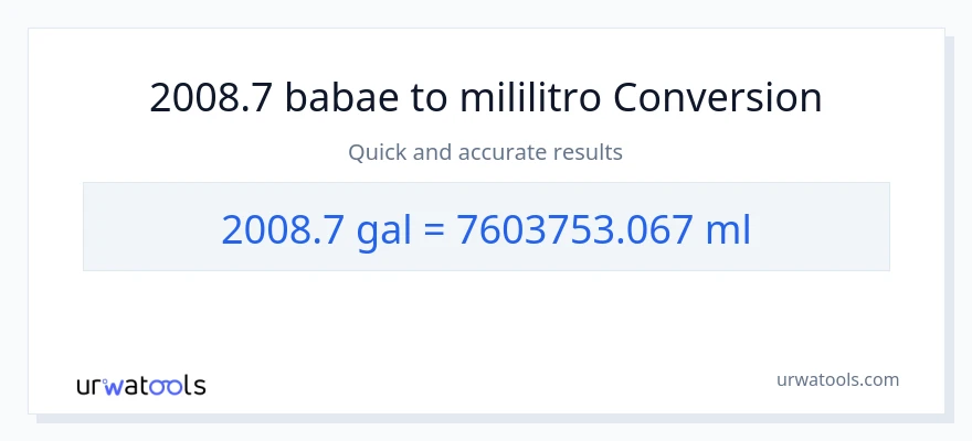 2008.7 Mga galon patungong mga mililitro na conversion