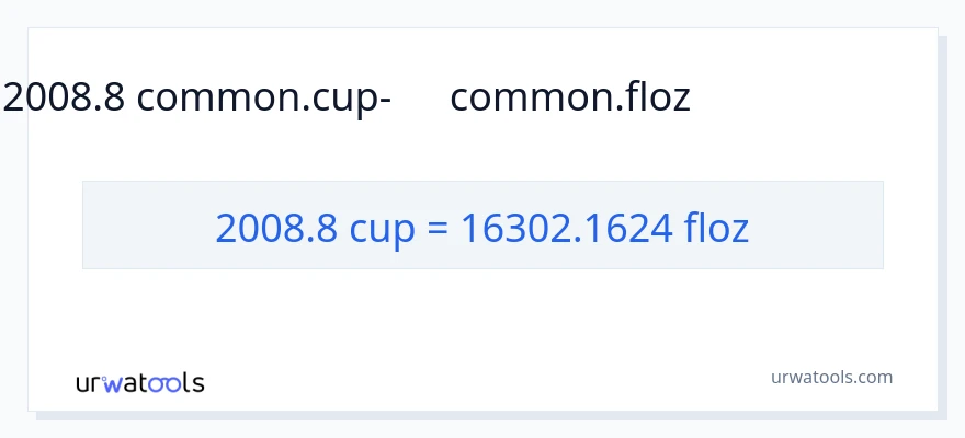 2008.8 բաժակներ-ից հեղուկ ունցիա փոխակերպում