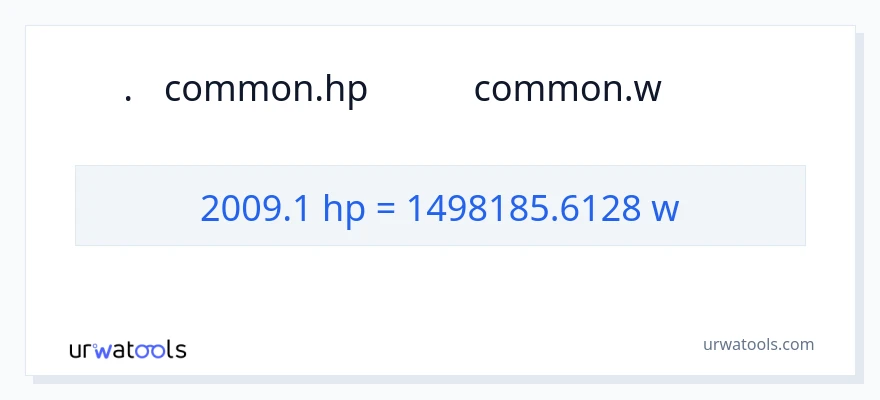 2009.1 অশ্বশক্তি থেকে ওয়াট রূপান্তর