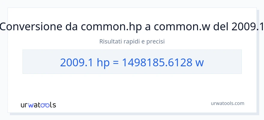 Conversione da 2009.1 potenza a watt