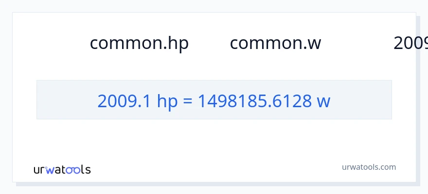 การแปลง 2009.1 แรงม้า เป็น วัตต์