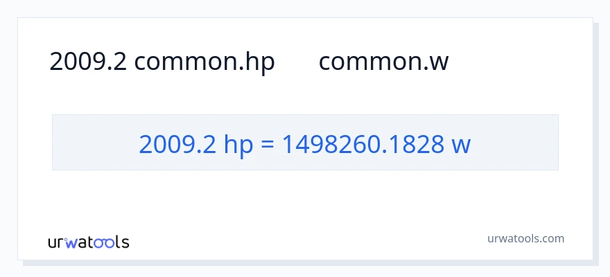 2009.2 હોર્સપાવર થી વોટ્સ રૂપાંતર