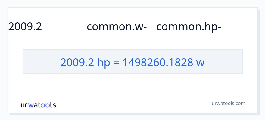 המרה של 2009.2 כּוֹחַ סוּס ל- וואט