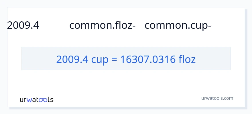 המרה של 2009.4 כוסות ל- אונקיות נוזליות
