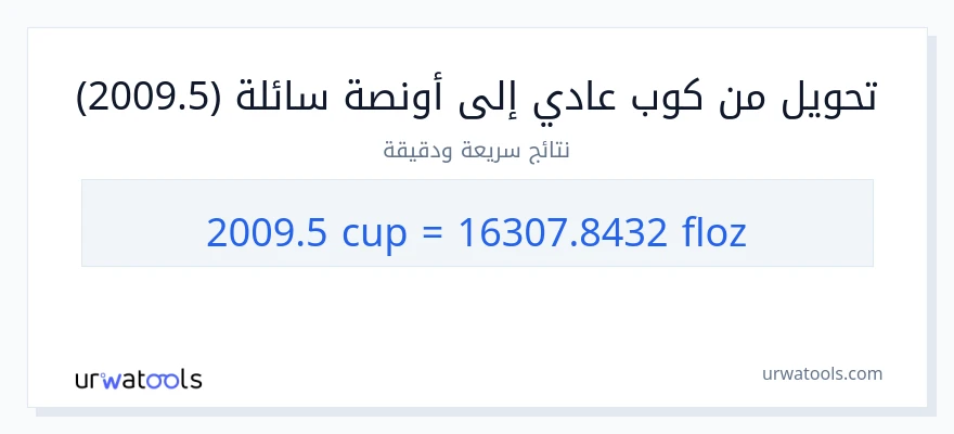 التحويل من 2009.5 أكواب إلى أونصة سائلة