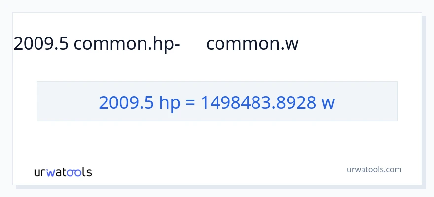 2009.5 ձիաուժ-ից վատտ փոխակերպում