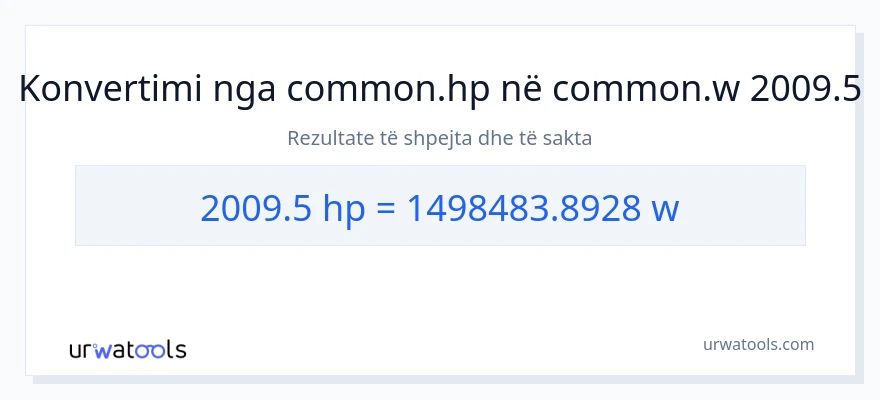 Konvertimi 2009.5 kuajfuqi në vat