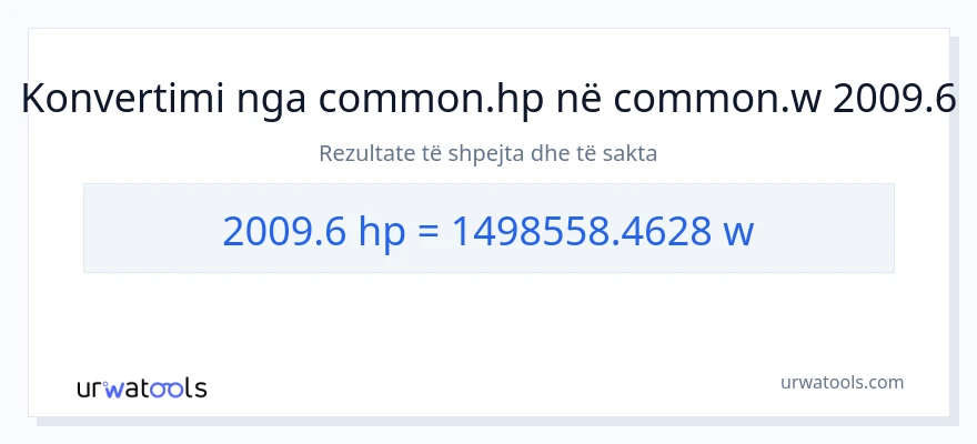 Konvertimi 2009.6 kuajfuqi në vat