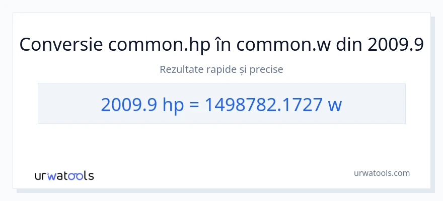 Conversie 2009.9 cai putere la wați