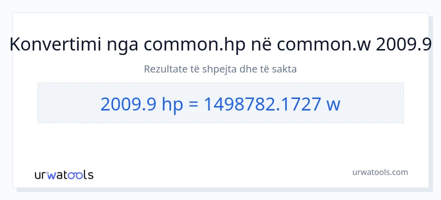 Konvertimi 2009.9 kuajfuqi në vat