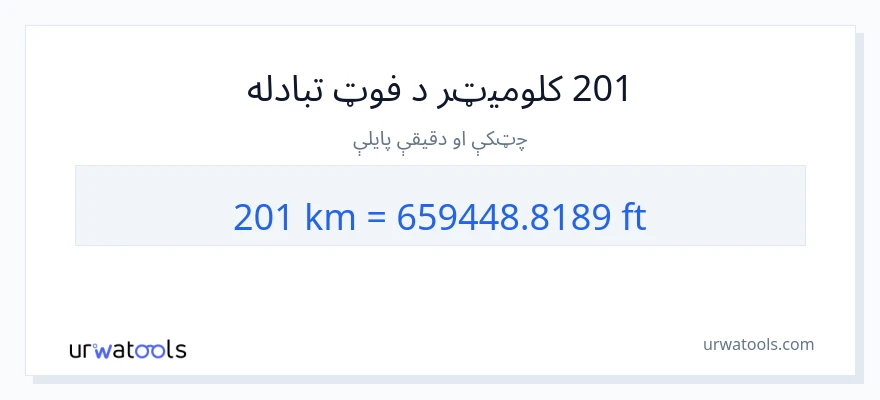 201 کیلومتره ته پښې بدلون