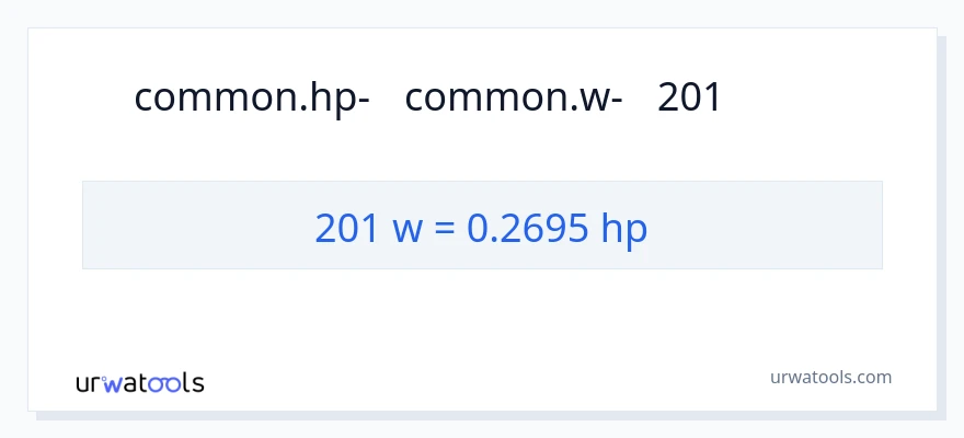 המרה של 201 וואט ל- כּוֹחַ סוּס