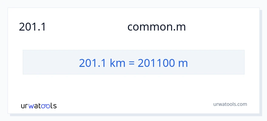 201.1 ಕಿಲೋಮೀಟರ್‌ಗಳು ರಿಂದ ಮೀಟರ್‌ಗಳು ಪರಿವರ್ತನೆ