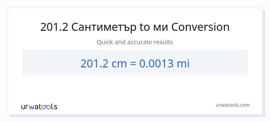 201.2 конверсия от Сантиметри до мили