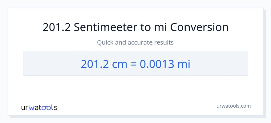 201.2 Sentimeetrid konversioon miilid-ks