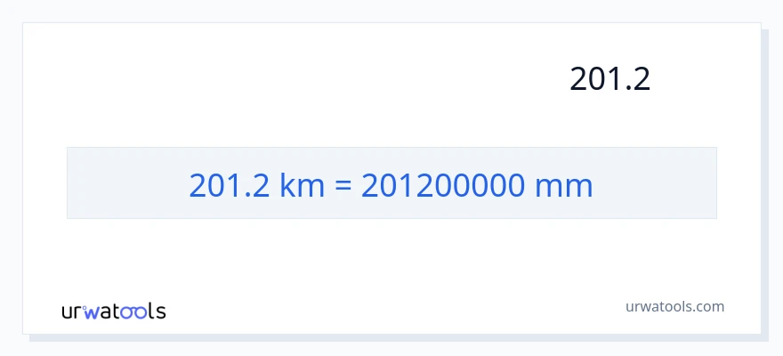 تبدیل 201.2 کیلومتر به میلی‌متر