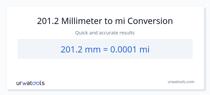 201.2 millimeter til miles konvertering