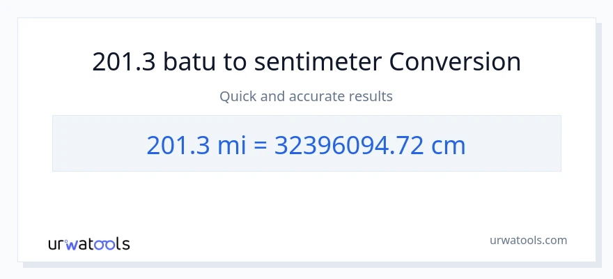 Penukaran 201.3 batu kepada Sentimeter