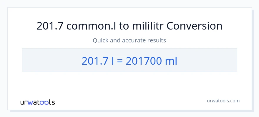 Konverze z Liters na mililitrů: 201.7