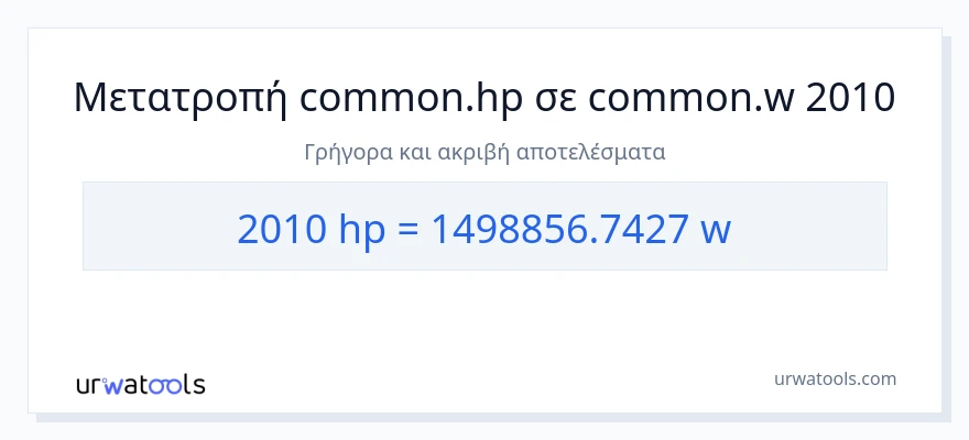 Μετατροπή 2010 ιπποδύναμη σε βατ