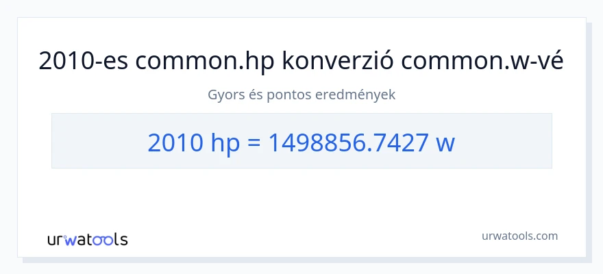 2010 lóerő - watt konverzió
