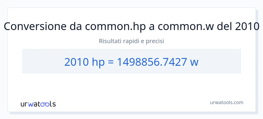 Conversione da 2010 potenza a watt