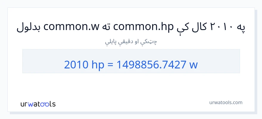 2010 هارس پاور ته واټونه بدلون