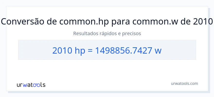 Conversão de 2010 cavalos de potência para watts
