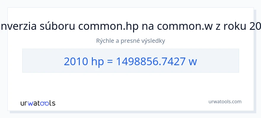 Konverzia z konská sila na watty: 2010