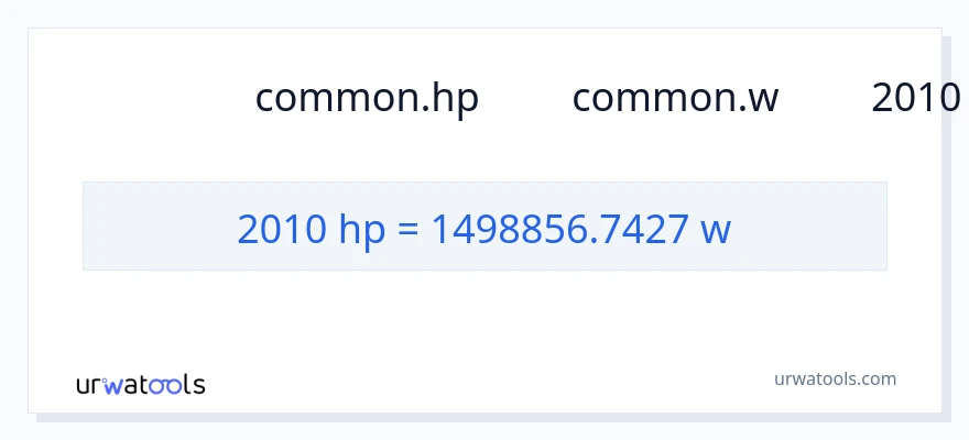 การแปลง 2010 แรงม้า เป็น วัตต์