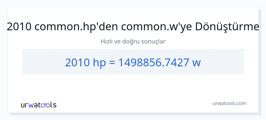 2010 beygir gücü'den watt'e dönüşüm