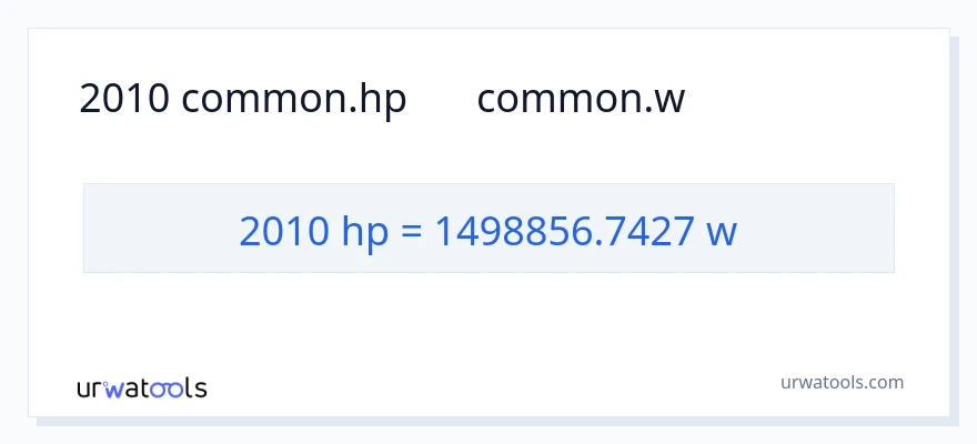 2010 ہارس پاور سے واٹ کی تبدیلی