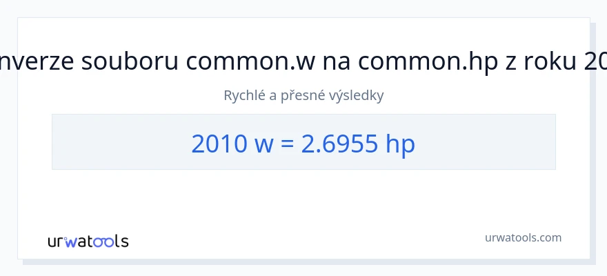 Konverze z watty na koňská síla: 2010