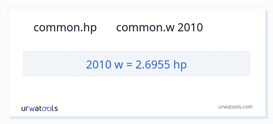 تبدیل 2010 وات به اسب بخار
