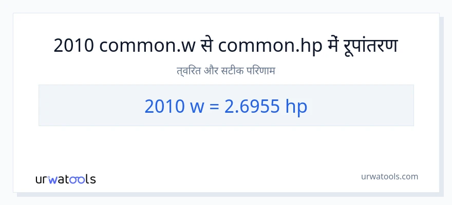 2010 वाट से घोड़े की शक्ति रूपांतरण