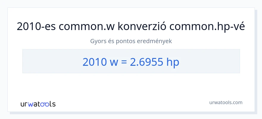2010 watt - lóerő konverzió