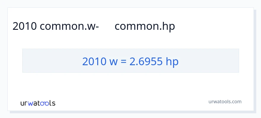 2010 վատտ-ից ձիաուժ փոխակերպում