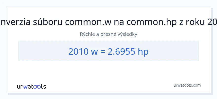 Konverzia z watty na konská sila: 2010