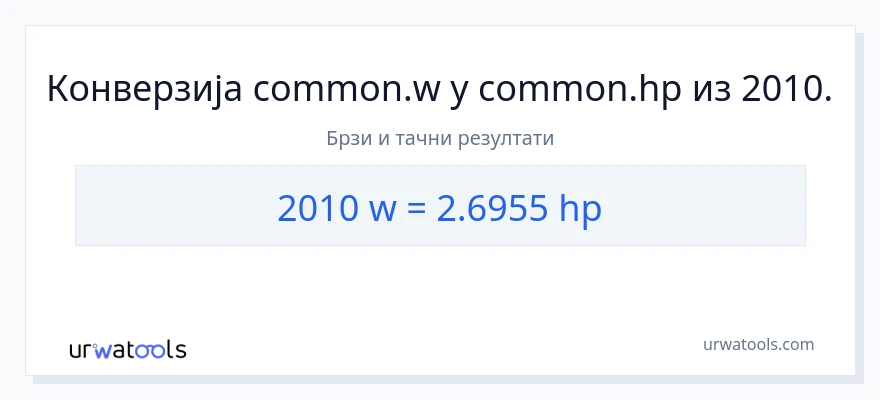 Конверзија од вати до коњске снаге: 1}