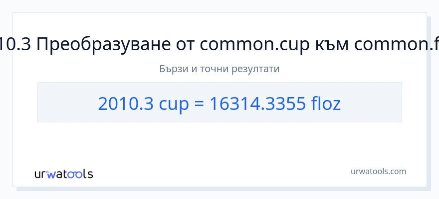 2010.3 конверсия от чаши до течни унции