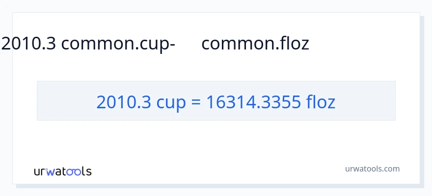 2010.3 բաժակներ-ից հեղուկ ունցիա փոխակերպում