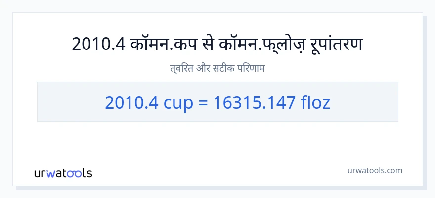 2010.4 कप से द्रव औंस रूपांतरण