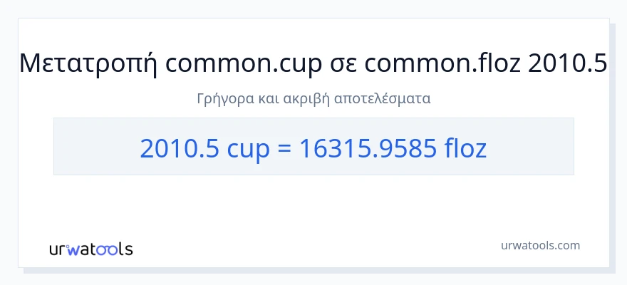 Μετατροπή 2010.5 κύπελλα σε υγρές ουγγιές