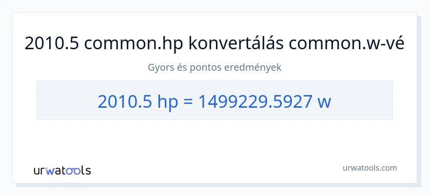 2010.5 lóerő - watt konverzió