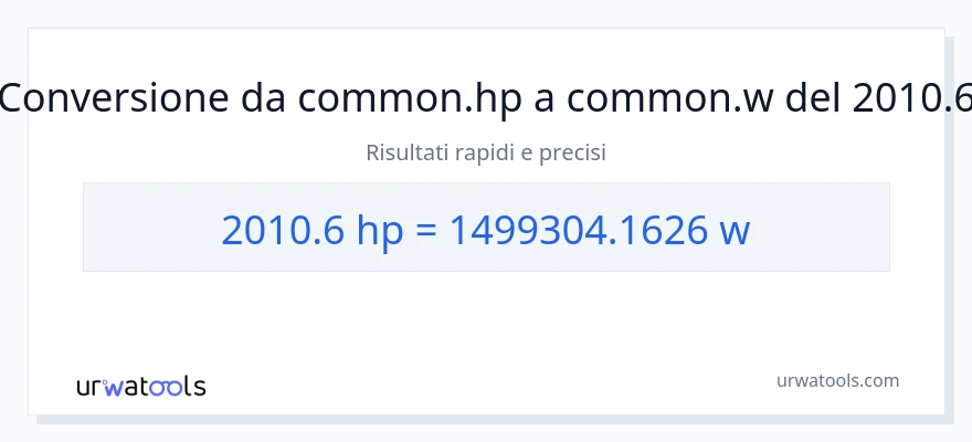Conversione da 2010.6 potenza a watt