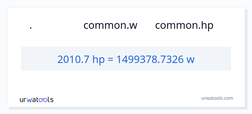 تبدیل 2010.7 اسب بخار به وات