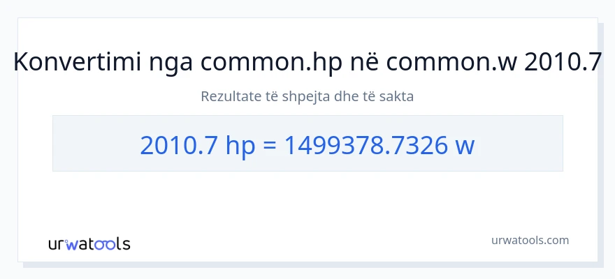 Konvertimi 2010.7 kuajfuqi në vat