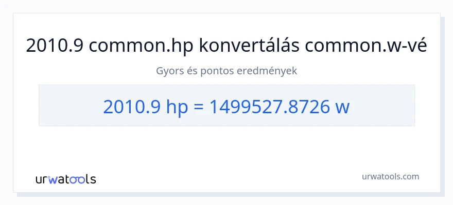 2010.9 lóerő - watt konverzió