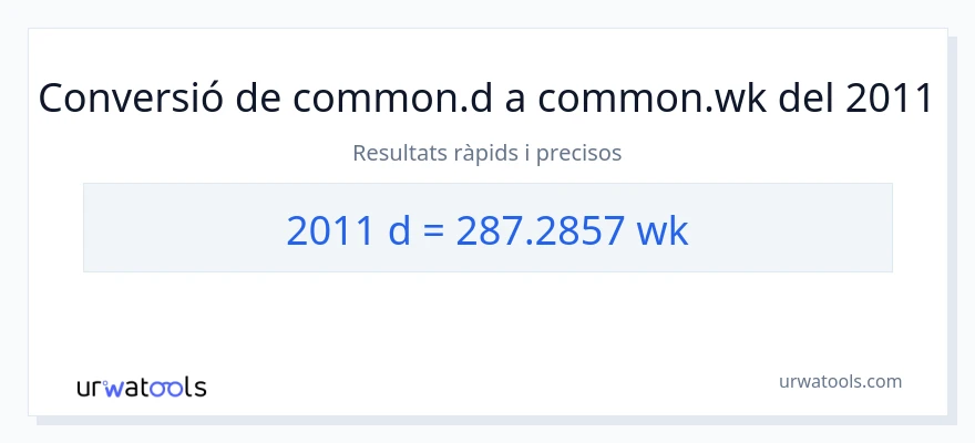 Conversió de 2011 Dies a setmanes