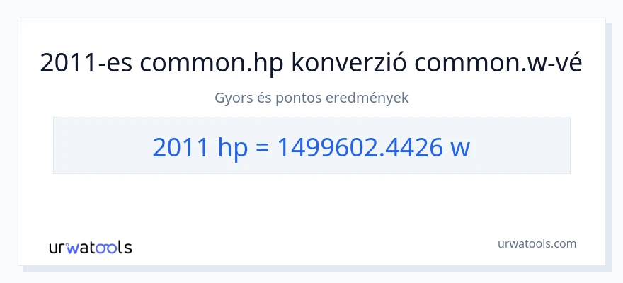 2011 lóerő - watt konverzió